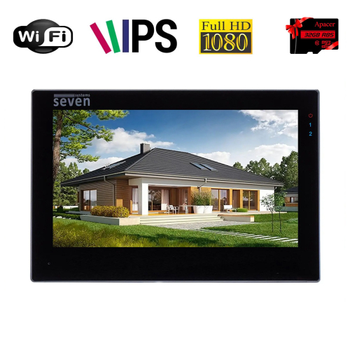 IP-відеодомофон 7 дюймів з Wi-Fi SEVEN DP-7577FHDW-IPS black