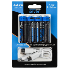 Акумуляторна батарейка SEVEN AA 1.5V Li-ion 4 шт