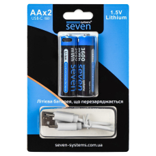 Акумуляторна батарейка SEVEN AA 1.5V Li-ion 2 шт