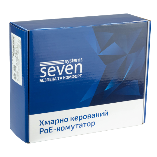Облачно управляемый 6-ти портовый PoE коммутатор SEVEN PS204D-12V (Cloud POE: 4, UP: 2)