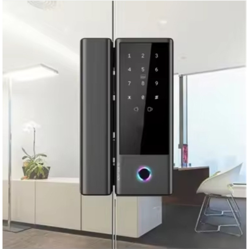 Умный биометрический замок на стеклянную дверь SEVEN LOCK SL-7776BF black