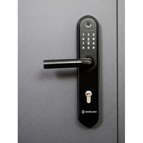 Розумний дверний біометричний замок SEVEN LOCK SL-7768BF (85мм) black