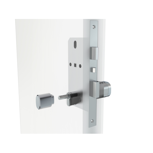 Розумний дверний біометричний замок (циліндр) SEVEN LOCK SL-7774BF silver (35-90 мм)