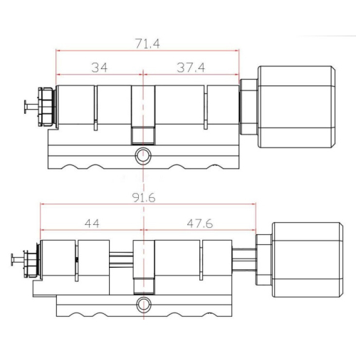 Розумний дверний біометричний замок (циліндр) SEVEN LOCK SL-7774BF silver (35-90 мм)