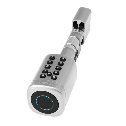 Розумний дверний біометричний замок (циліндр) SEVEN LOCK SL-7773BF silver (40-106 мм)