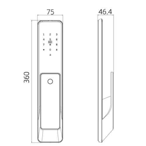 Розумний дверний біометричний замок SEVEN LOCK SL-7775BF black