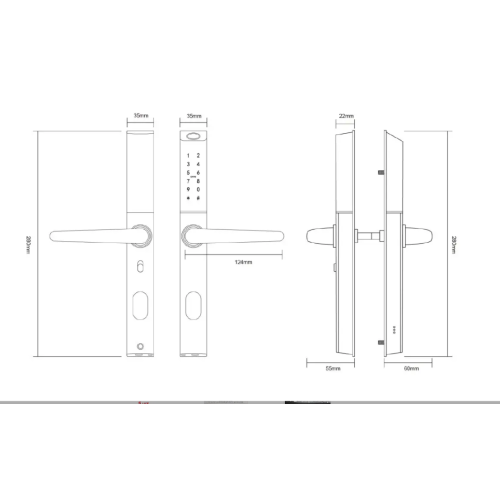 Розумний дверний біометричний замок SEVEN LOCK SL-7763BF white