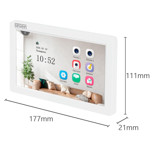 Відеодомофон 7 дюймів SEVEN DP-7570 FHD IPS white