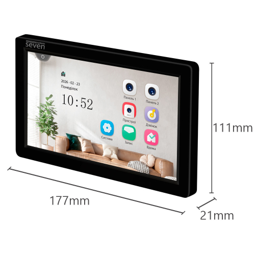 Відеодомофон 7 дюймів SEVEN DP-7570 FHD IPS black