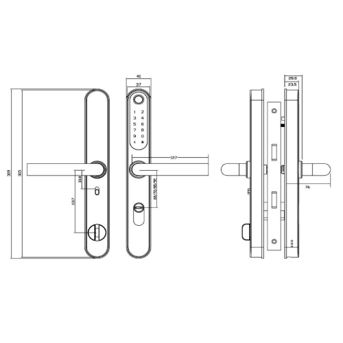 Умный дверной биометрический замок SEVEN LOCK SL-7761BF
