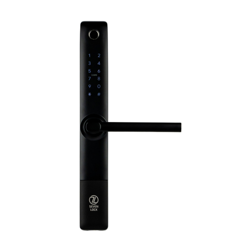 Розумний дверний біометричний замок SEVEN LOCK SL-7762BF black (врізна частина 3585)