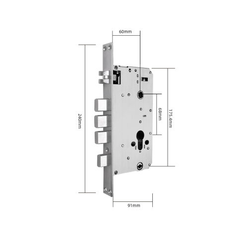 Умный дверной биометрический замок SEVEN LOCK SL-7767BF black (врезная часть 6068)