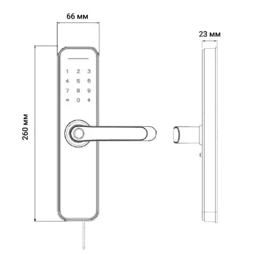 Умный дверной биометрический замок SEVEN LOCK SL-7740BF grey (врезная часть 5050)