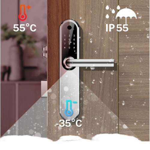 Умный дверной биометрический замок SEVEN LOCK SL-7768BF silver