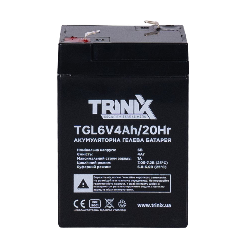 Аккумуляторная батарея гелевая 6В 4Аг Trinix TGL6V4Ah/20Hr GEL
