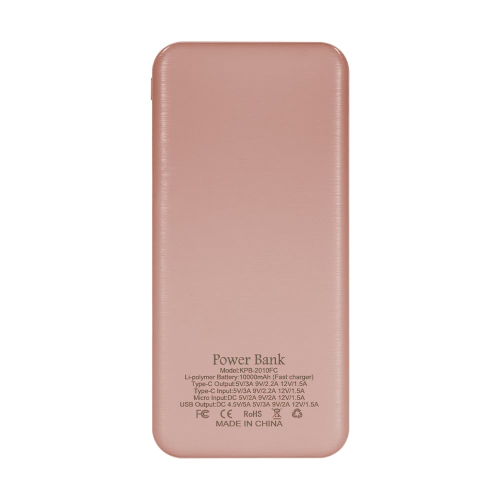 Повербанк 10000mAh Power Bank Kraft KPB-2010FC Pink 22.5W QC3.0