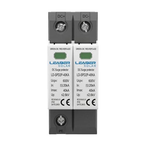 Обмежувач напряжения Leader LD-SPD2P-40KA-600V DC под DIN-рейку