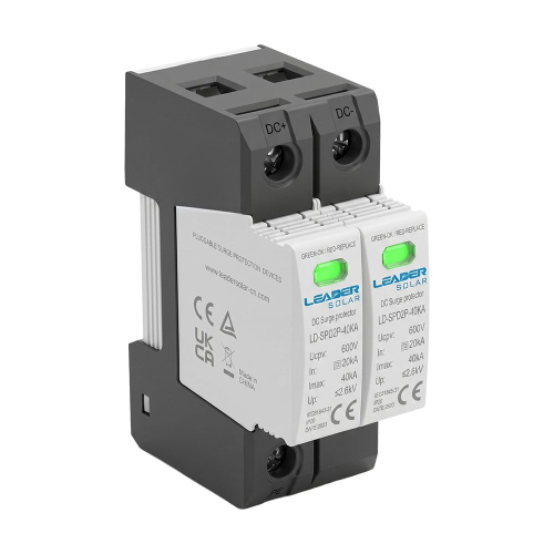 Обмежувач напряжения Leader LD-SPD2P-40KA-600V DC под DIN-рейку