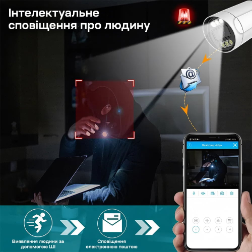 IP-відеокамера з WiFi 4Mp Light Vision VLC-5268WI(Tuya) f=3.6mm з мікрофоном