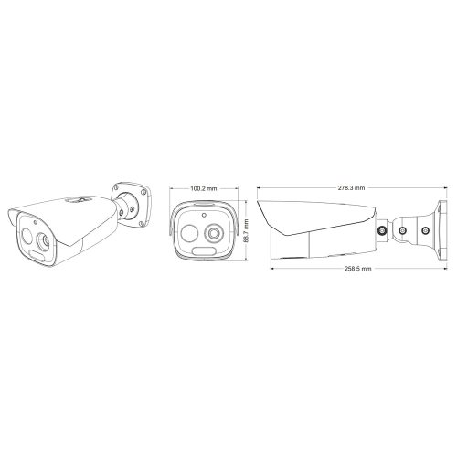 Тепловізійна IP-відеокамера TVT TD-5463E1-VT2(19/PE) Thermal 640*512 f=19mm Optical 5Mp f=8mm