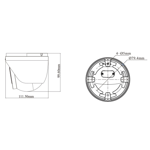 IP-видеокамера 4Mp TVT TD-9545C4-A-PA(PE/AW3) White f=2.8mm, ИК+LED-подсветка, с микрофоном