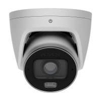 IP-відеокамера 8Mp Ajax TurretCam HLVF (8 Mp) White f=2.8-12mm, ІЧ+LED-підсвічування, з мікрофоном