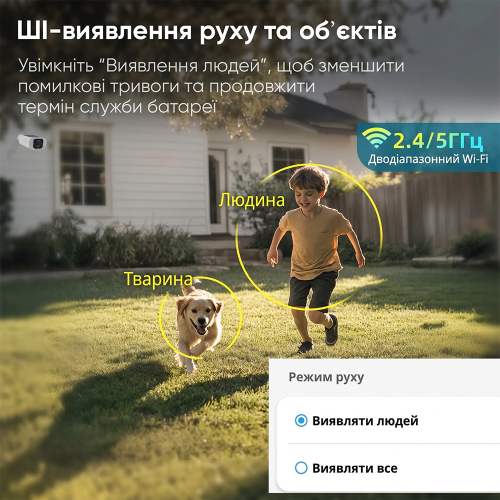 Автономная WiFi 2.4/5GHz IP-видеокамера с солнечной панелью 5Mp Light Vision VLC-05IB-Solar (Tuya) White, f=2.8mm, на аккумуляторных батареях 6000mAh