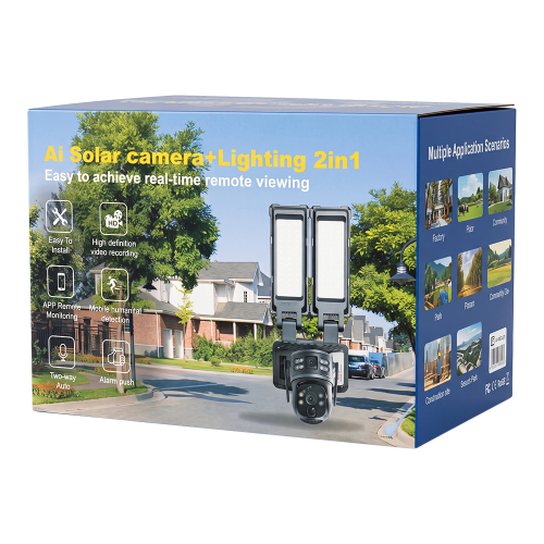 IP PTZ-відеокамера автономна з 4G, прожектором та сонячною панеллю 3Mp+3Mp+3Mp Light Vision VLC-1223IGL/3C (Lamp+Solar) f=4mm, на акумуляторних батареях