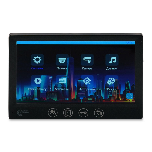 Відеодомофон 7" Light Vision AMSTERDAM FHD Black