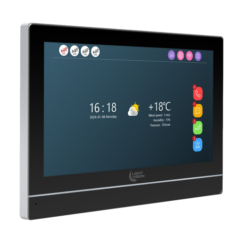 Видеодомофон 7" WiFi Tuya Light Vision MADRID FHD Black