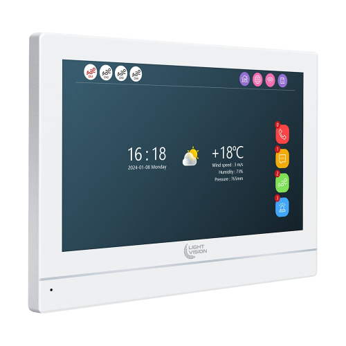 Видеодомофон 7" WiFi Tuya Light Vision MADRID FHD White