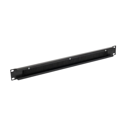 Кабельний організатор NVC-1U/CM Black з щіткою для комутаційної шафи 19"
