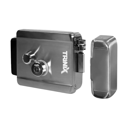 Комплект видеодомофона Light Vision с электрозамком: домофон 7" AMSTERDAM FHD Black, видеопанель 2Mp RIO FHD (RF) White со считывателем Mifare, электромеханический замок Trinix TRX Fass Steel