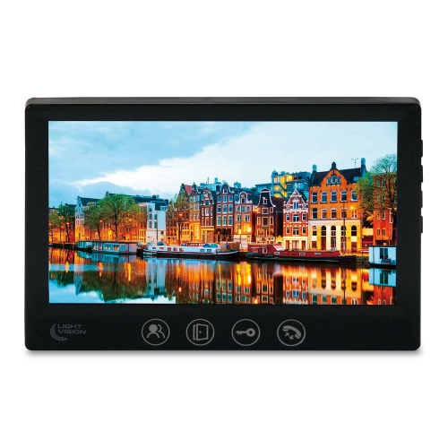 Комплект відеодомофона Light Vision: відеодомофон 7" AMSTERDAM FHD Black та відеопанель 2Mp White