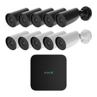 Комплект IP-видеонаблюдения на 10 камер Ajax IP-Video Kit 10x5Mp/4mm (BW/BB): 10 цилиндрических 5Mp видеокамер + 16-канальный 8Mp видеорегистратор
