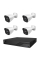 Комплект IP-відеонагляду на 4 камери TVT IP-Video Kit 4x4Mp (B) PoE: 4 циліндричні 4Mp відеокамери + 4-канальний 6Mp відеореєстратор