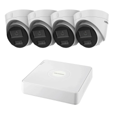 Комплект IP-відеонагляду на 4 камери Hikvision IP-Video Kit 4x2Mp (T) Mic DualLight: 4 купольні 2Mp відеокамери + 4-канальний 6Mp відеореєстратор