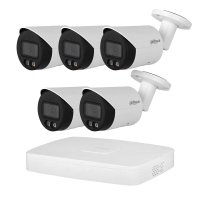 Комплект відеонагляду на 5 камер Dahua XVR-Video Kit 5x4Mp (B): 5 циліндричних 4Mp IP-відеокамер + 5Mp XVR-відеореєстратор 4+2 IP канали