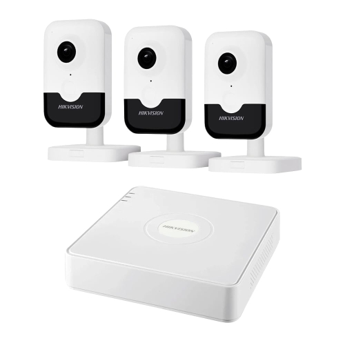 Комплект IP-видеонаблюдения на 3 камеры Hikvision IP-Video Kit 3x4Mp (C) Mic WiFi: 3 внутренние 4Mp Wi-Fi видеокамеры + 4-канальный 6Mp видеорегистрат