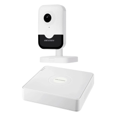 Комплект IP-відеонагляду на 1 камеру Hikvision IP-Video Kit 1x4Mp (C) Mic WiFi: 1 внутрішня 4Mp Wi-Fi відеокамера + 4-канальний 6Mp відеореєстратор