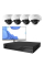 Комплект IP-відеонагляду на 4 камери з монітором TVT IP-Video Kit 4x5Mp (D) WiFi Monitor: 4 купольні 5Mp WiFi відеокамери + 4-канальний 8Mp відеореєстратор + FullHD монітор