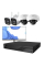 Комплект IP-відеонагляду на 4 камери з монітором TVT IP-Video Kit 4x5Mp (D/B) WiFi Monitor: 2 циліндричні 5Mp WiFi відеокамери + 2 купольні 5Mp WiFi відеокамери + 4-канальний 8Mp відеореєстратор + FullHD монітор