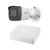 Комплект IP-відеонагляду на 1 камеру Hikvision IP-Video Kit 1x2Mp (B): 1 циліндрична 2Mp відеокамера + 4-канальний 6Mp відеореєстратор