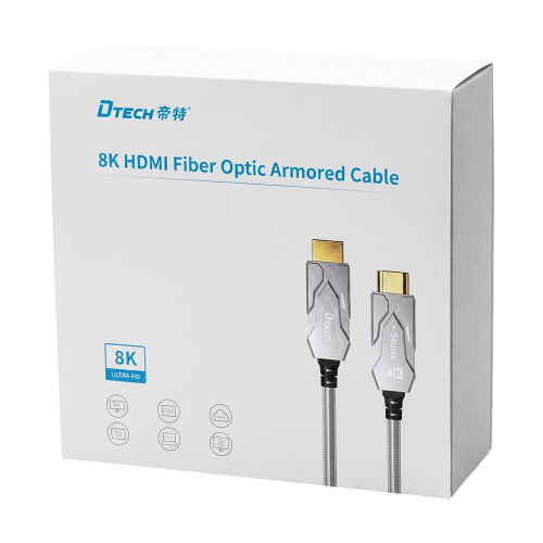 Кабель оптичний армований HDMI 2.1 70m Dtech DT-HF8070K