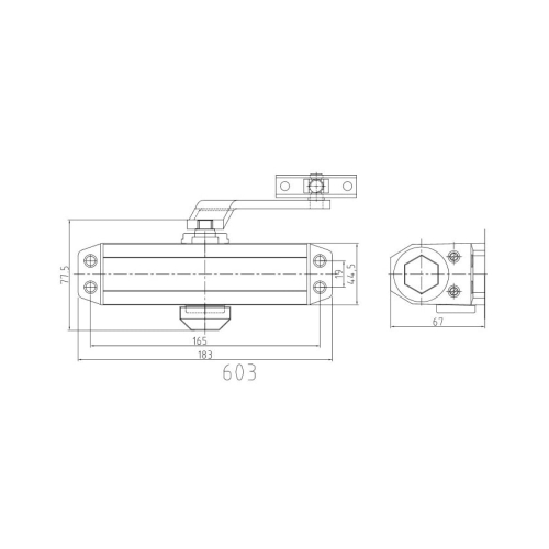 Дверний доводчик Dortec DT-63 Graphite 45-65 кг