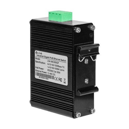 PoE-комутатор 5-портовий E-LINK LNK-IMC005GP з 4 портами PoE