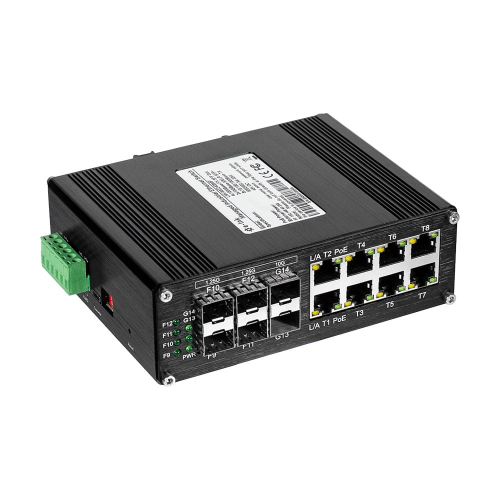 PoE-комутатор 14-портовий керований L2+ E-LINK ETH-IMC2408MP гігабітний з 8 портами PoE, 240W