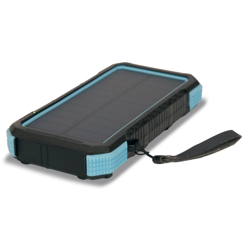 Повербанк з сонячною панеллю 20000mAh Power Bank Kraft TPB-1820SLP Blue бездротова зарядка 18W QC2.0 LED-ліхтар