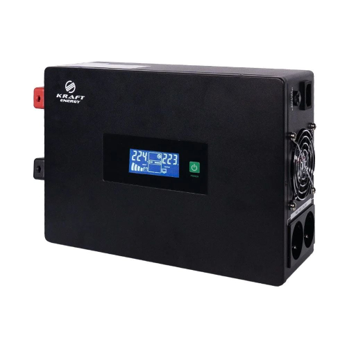 Комплект резервного живлення: високочастотний інвертор 1500VA/1.5kW Kraft + акумуляторна батарея Trinix 12V75Ah/20Hr GEL 2 шт.