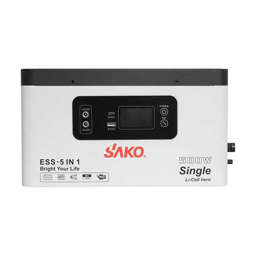 Портативна зарядна станція Sako Alpha-ESS-500W/1KWh. Потужність 500 Вт, енергоємність 1004.8 Вт*год, LifePO4